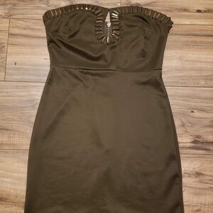 Foreign Exchange Women’s Mini Party Dress Olive Green Size Small